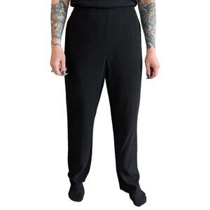 Vintage Dana Buchman Wool Straight Leg Tailored Fit Trousers Black | 6